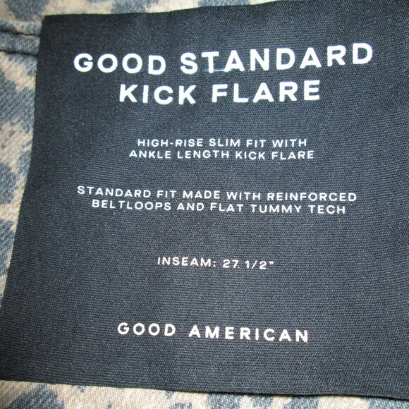 Good American Kick Flare Jeans Lucky Leopard Sz 16 NWT - Picture 8 of 9